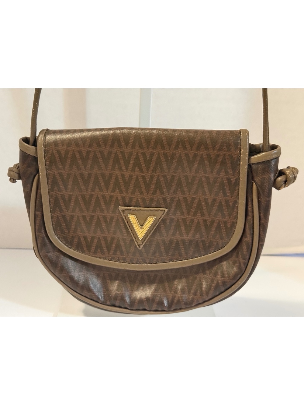 Mario Valentino brown monogram mini crossbody bag